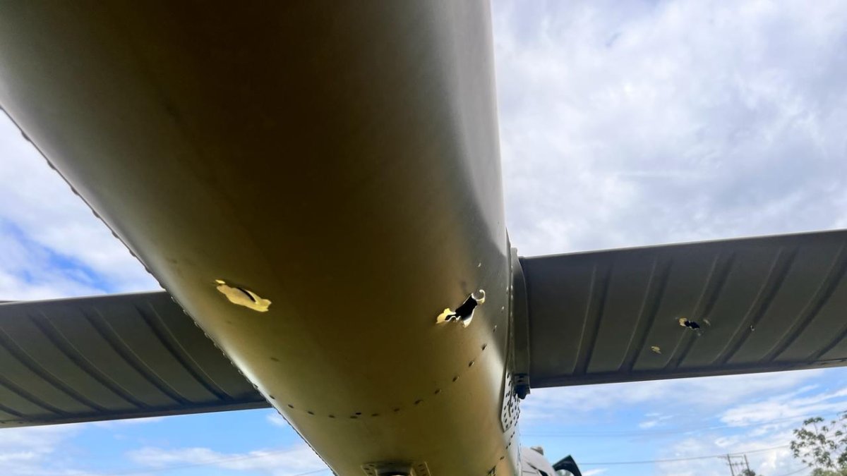 Norte. La aeronave que hacía reconocimiento fue atacada con disparos.