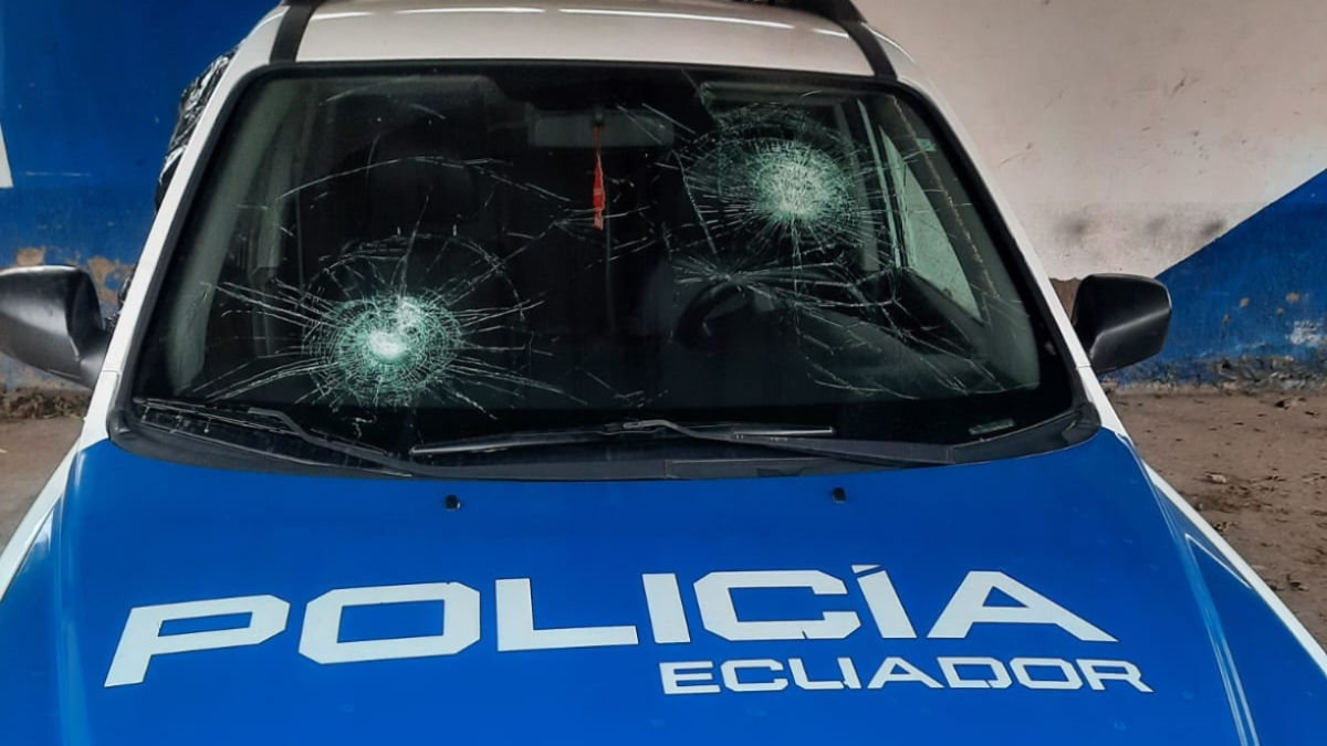 Violencia. Estado en el que quedaron las instalaciones de la UPC de Pujilí.