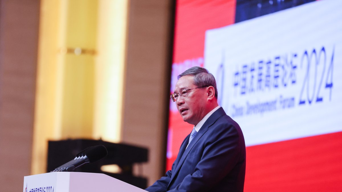 Figura. El primer ministro chino, Li Qiang, en el Foro de Desarrollo.