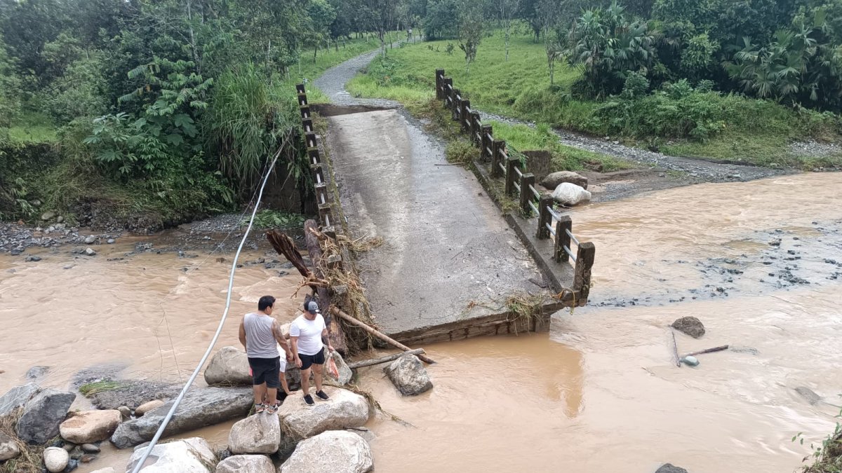 Las fuertes lluvias un puente colapso en su totalidad.