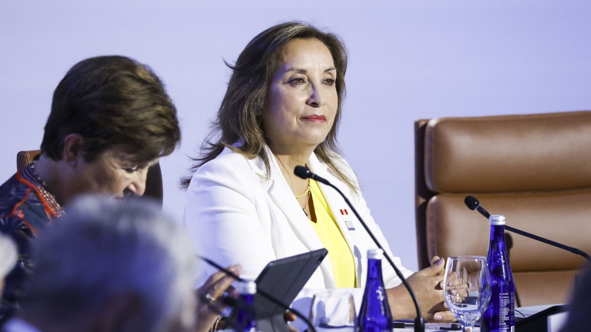 La presidenta de Perú Dina Boluarte, en una de sus recientes actividades públicas.
