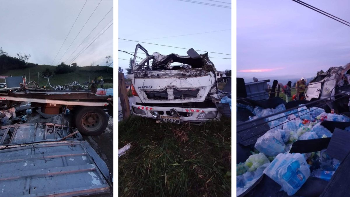 Fatal vuelco de un tráiler ocurrido a las 05:45 de este viernes 29 de marzo, en vía Panamericana, sector Mosquera del cantón Biblián.