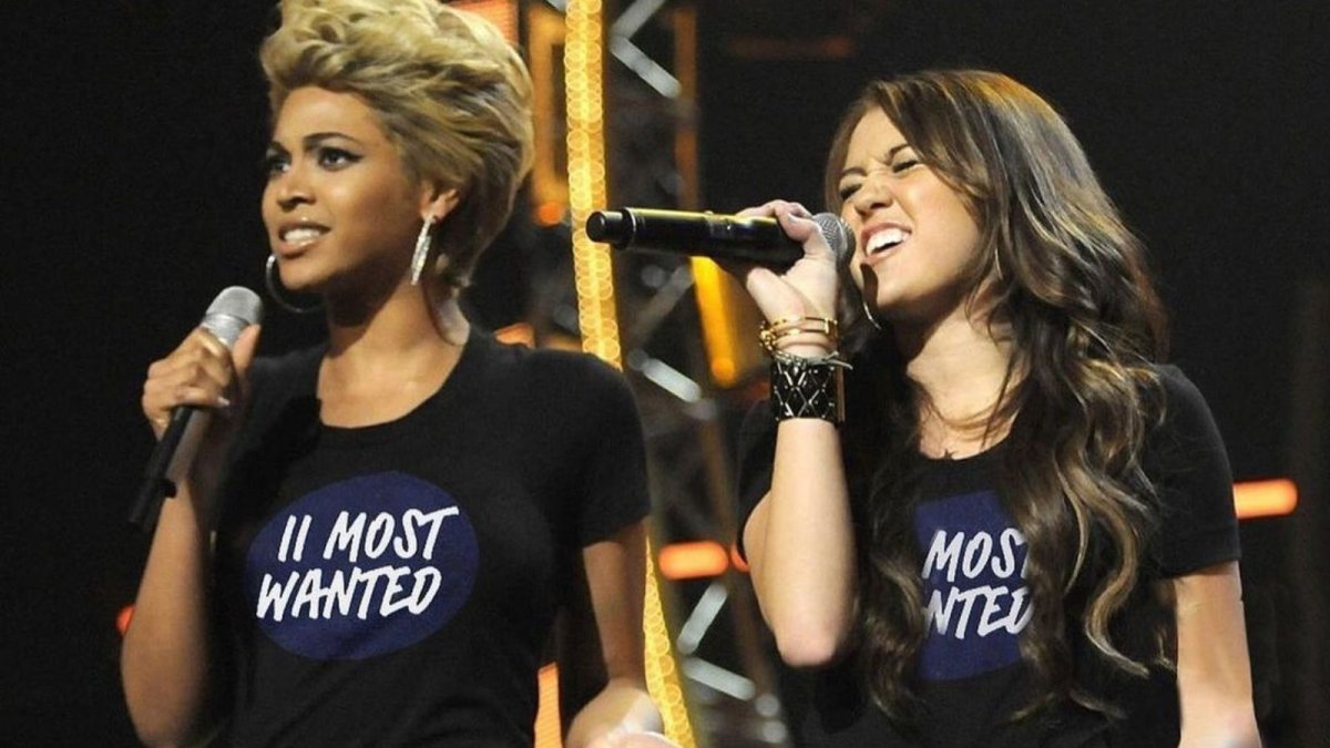 Beyoncé y Miley Cyrus.