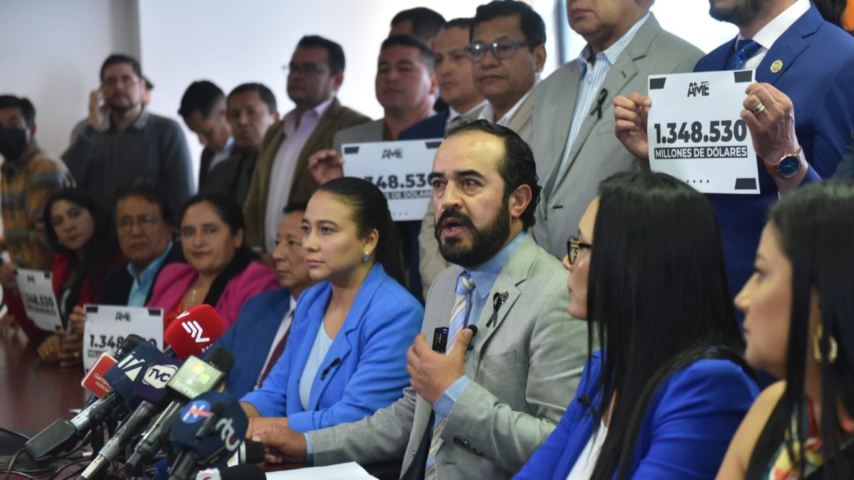Patricio Maldonado, presidente de la AME, durante una rueda de prensa.