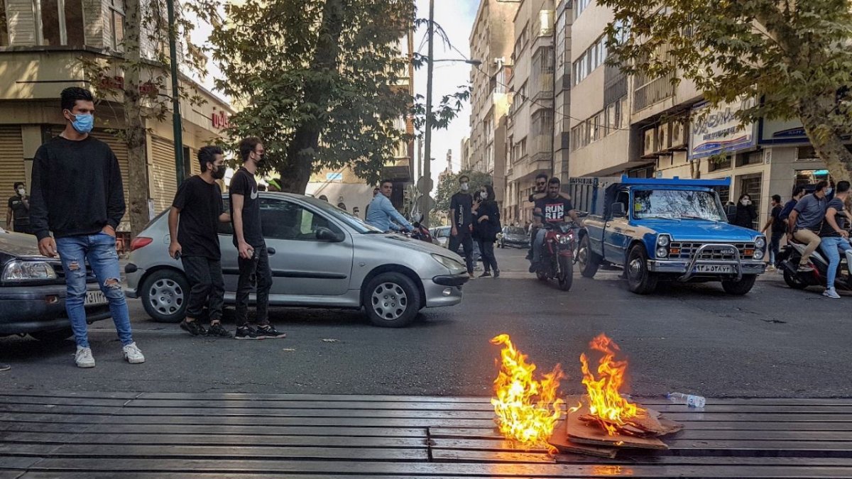 Disturbios en Teherán en octubre de 2022 por la muerte de la joven Mahsa Amini.