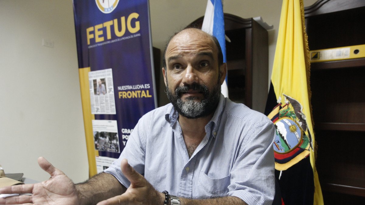 Christian Sarmiento, presidente de la Federación de Transportadores Urbanos del Guayas (Fetug).