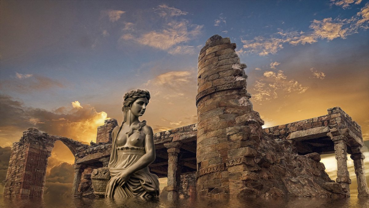 Imagen representativa de la Atlántida sumergida