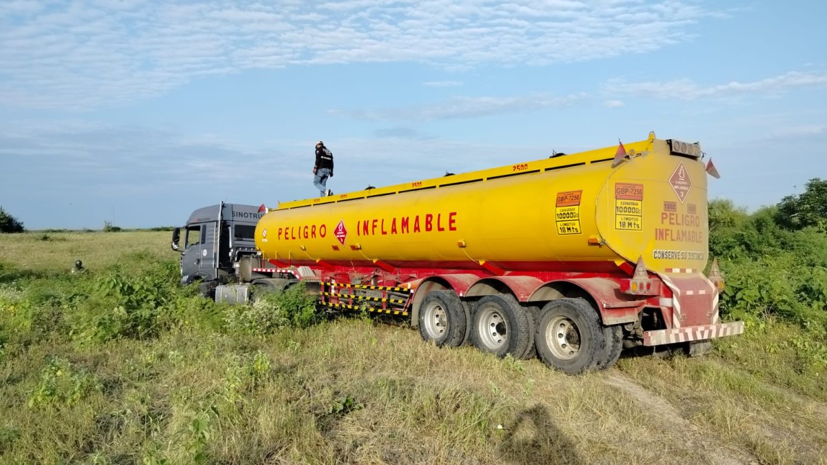 Este fue el tanquero que se halló en el sitio.