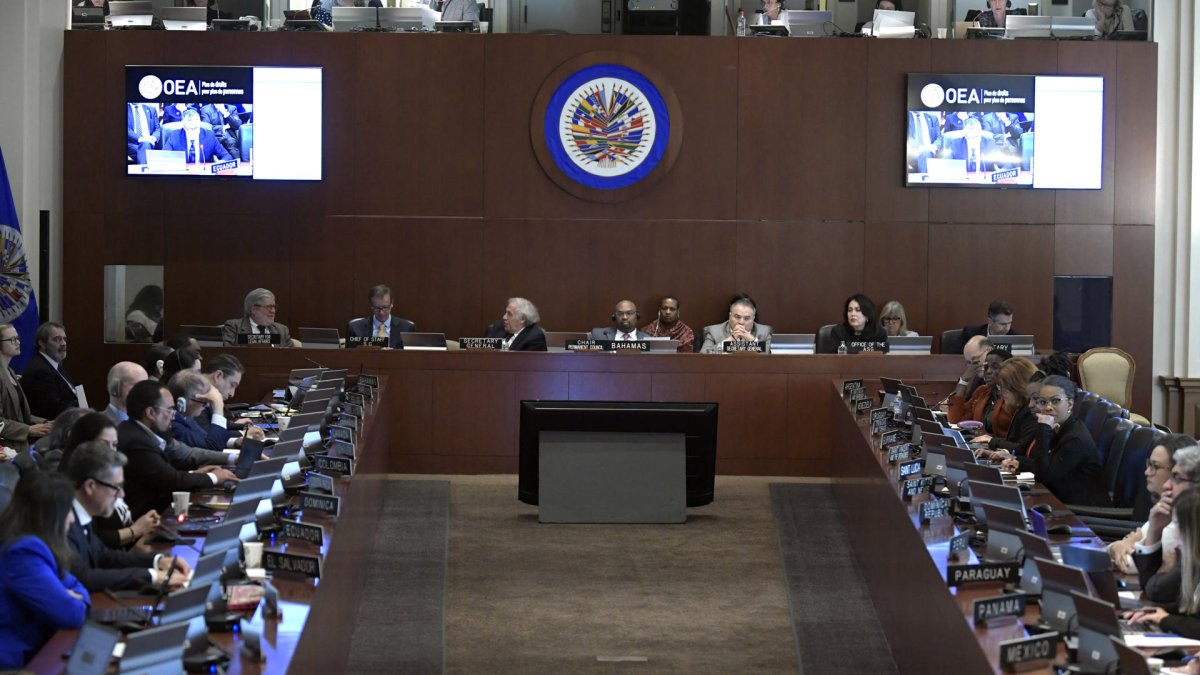 Fotografía de una reunión del Consejo Permanente de la Organización de los Estados Americanos (OEA).