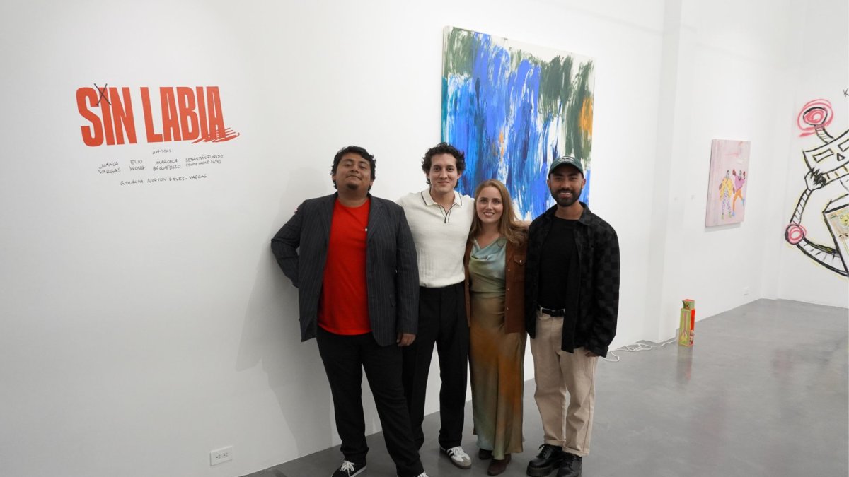 Los artistas Juan Carlos Vargas, Sebastián Florido, Marcela Baquerizo y Elio Wong.