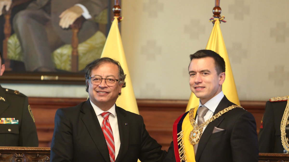 Gustavo Petro y Daniel Noboa en una foto de archivo.
