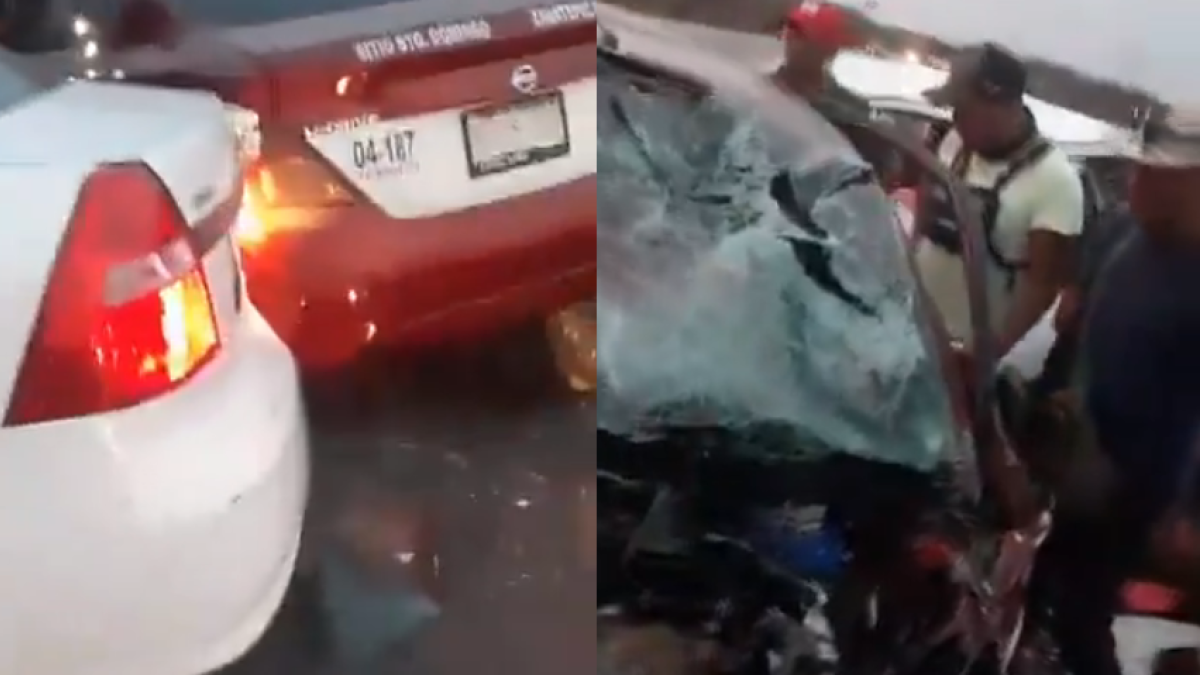 Los dos automóviles quedaron detenidos uno junto a otro, luego del impacto en el que también estuvo involucrada una bicicleta.