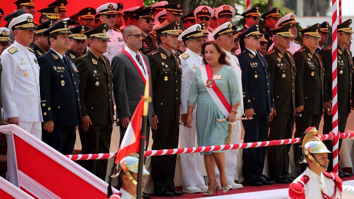 Lima. La presidenta Dina Boluarte, en un acto el pasado lunes 22 de abril de 2024.