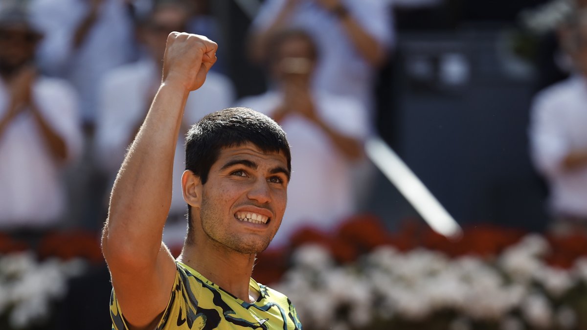 El tenista español Carlos Alcaraz celebró su segundo título del Madrid Open