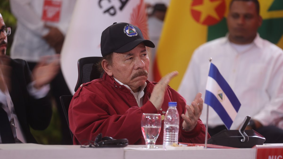 Daniel Ortega durante la XXIII Cumbre del ALBA desarrollada en Caracas, Venezuela.