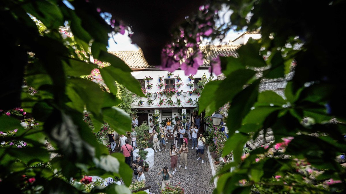 Labor. Vista general de la sede de la asociación Amigos de los Patios que se ubica en la calle San Basilio nº 44, de la histórica ciudad española.