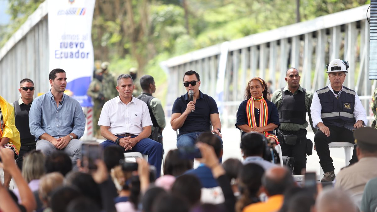 El presidente Daniel Noboa, desde Santo Domingo de los Tsáchilas.
