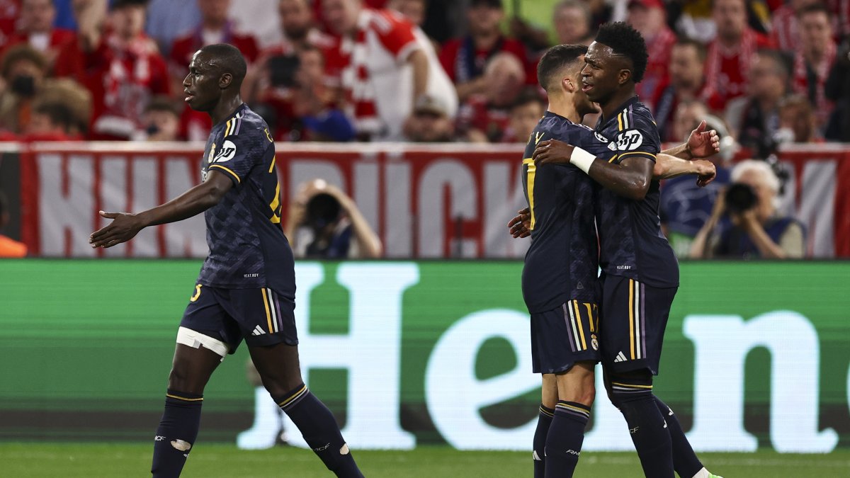 Vinícius Junior marcó un doblete en el empate de Real Madrid ante Bayern Múnich.