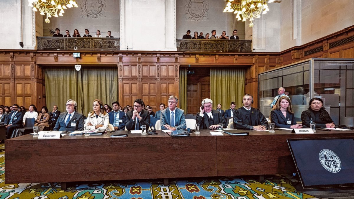 Corte. La delagación de Ecuador, encabezada por el embajador  Andrés Terán Parral, participó de la sesión.