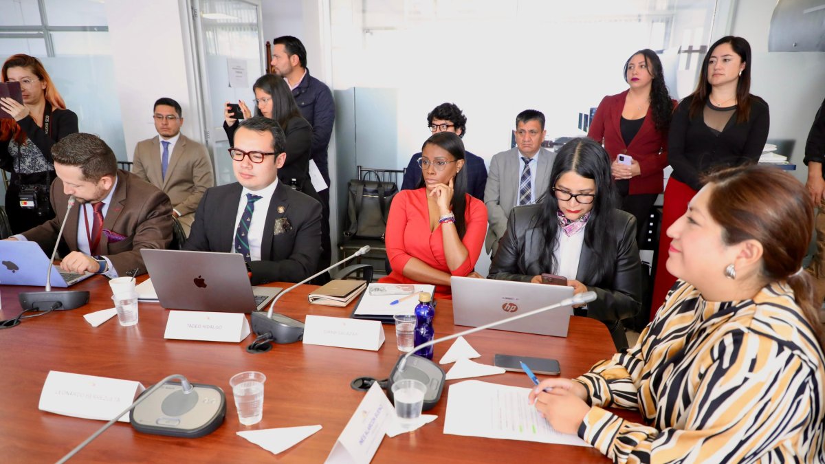 En la sesión también se encuentran presentes los titulares de la Corte Nacional de Justicia y del Consejo de la Judicatura.