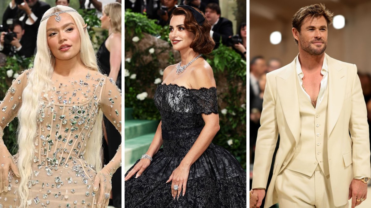 Karol G, Penélope Cruz y Chris Hemsworth con sus atuendos en la Met Gala 2024.