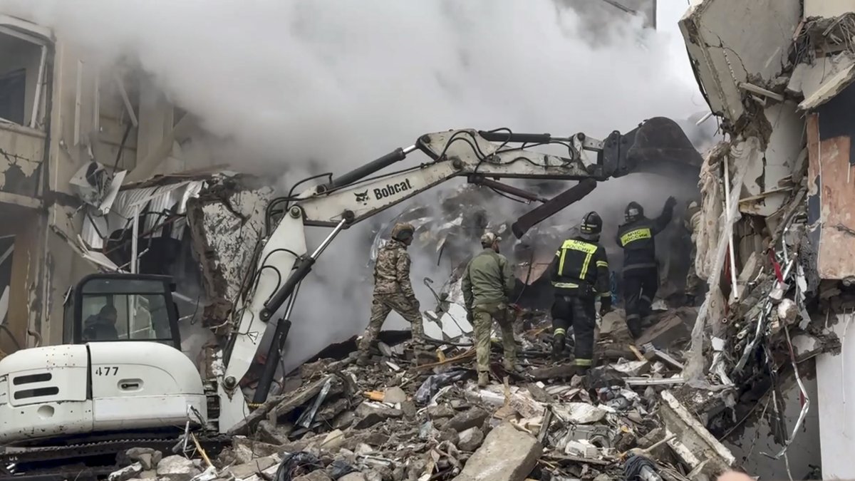 Así quedó un edificio en Rusia