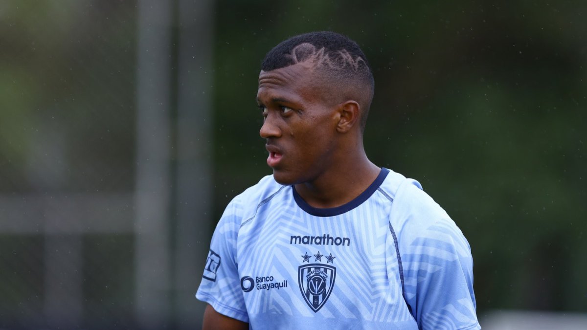 Lerma durante una práctica con Independiente del Valle.