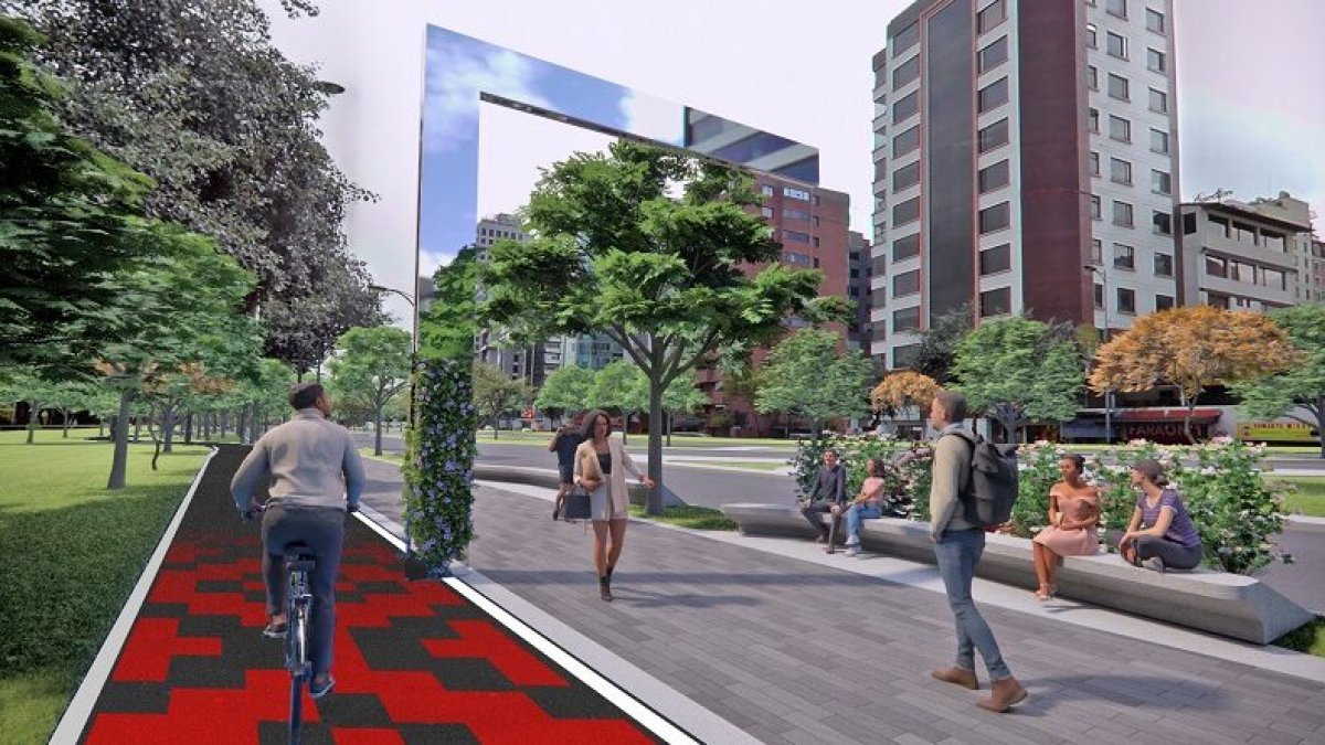 Imagen de cómo quedará la zona sin la tribuna. Allí se construirá un nuevo bulevar.