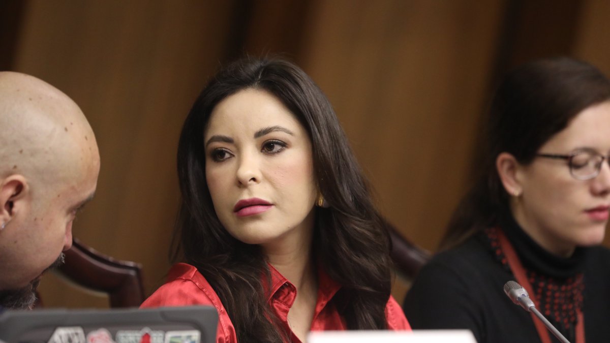 La asambleísta correísta, Pamela Aguirre preside la Comisión Permanente de Fiscalización y Control Político de la Asamblea Nacional.
