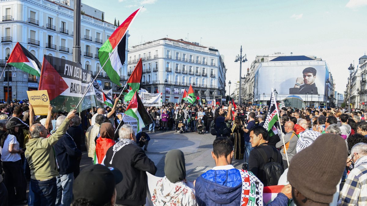 Una marcha en favor de Palestina llevada a cabo en Madrid