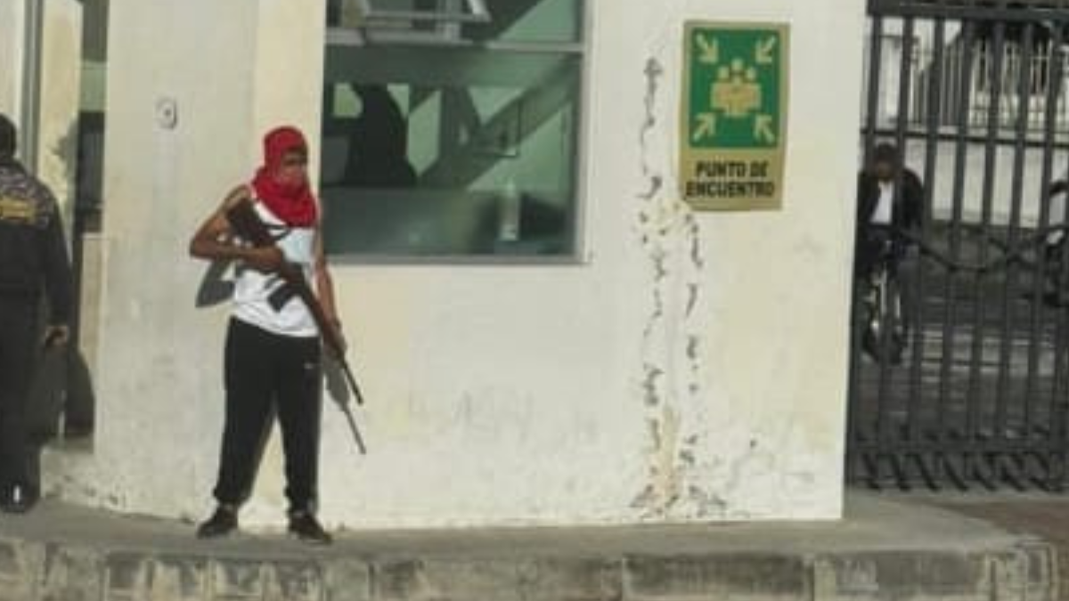 Una de las fotos que circuló las redes sociales y sería parte del simulacro.