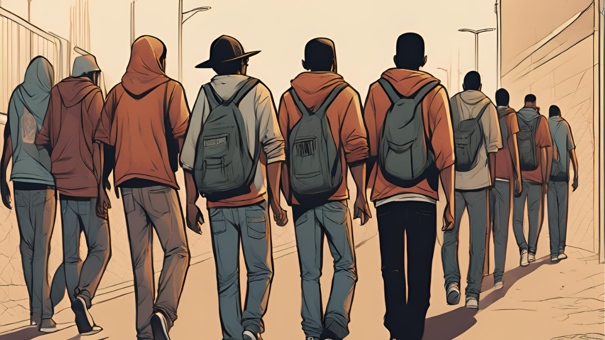 Deportación ilustrada con Inteligencia Artificial.