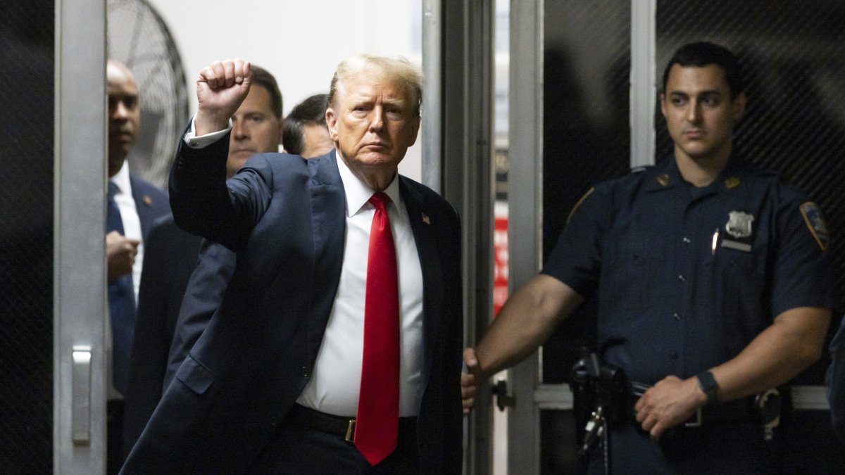 El expresidente de EE.UU., Donald Trump previo a su juicio penal en Nueva York.
