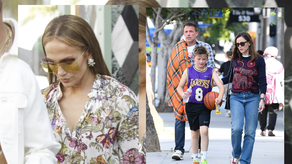 Mientras JLo estaba de compras en Los Angeles, Ben Affleck acompañaba a uno de sus hijos a un partido de basquet.