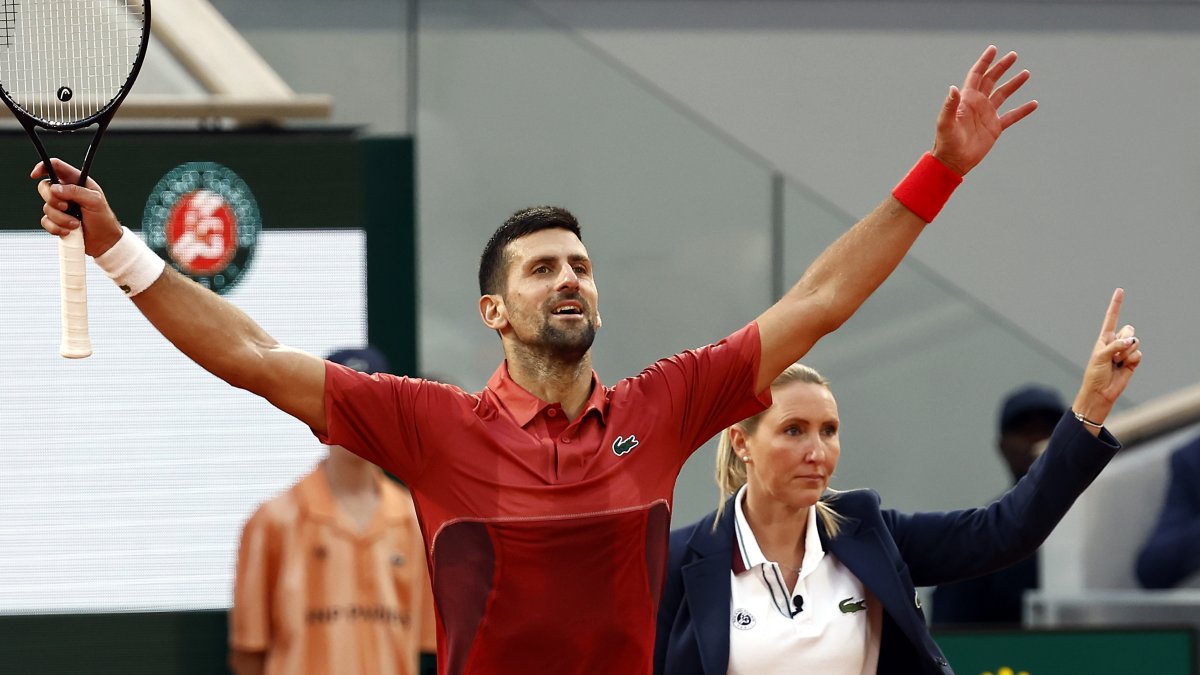 Djokovic tras vencer al argentino Francisco Cerúndolo por 6-1, 5-7, 3-6, 7-5 y 6-3 en 4 horas y 39 minutos.