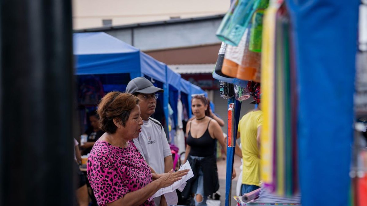 Las personas llegaban hasta los puestos a realizar las compras