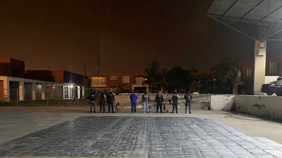 Droga incautada en zona portuaria de Guayaquil.