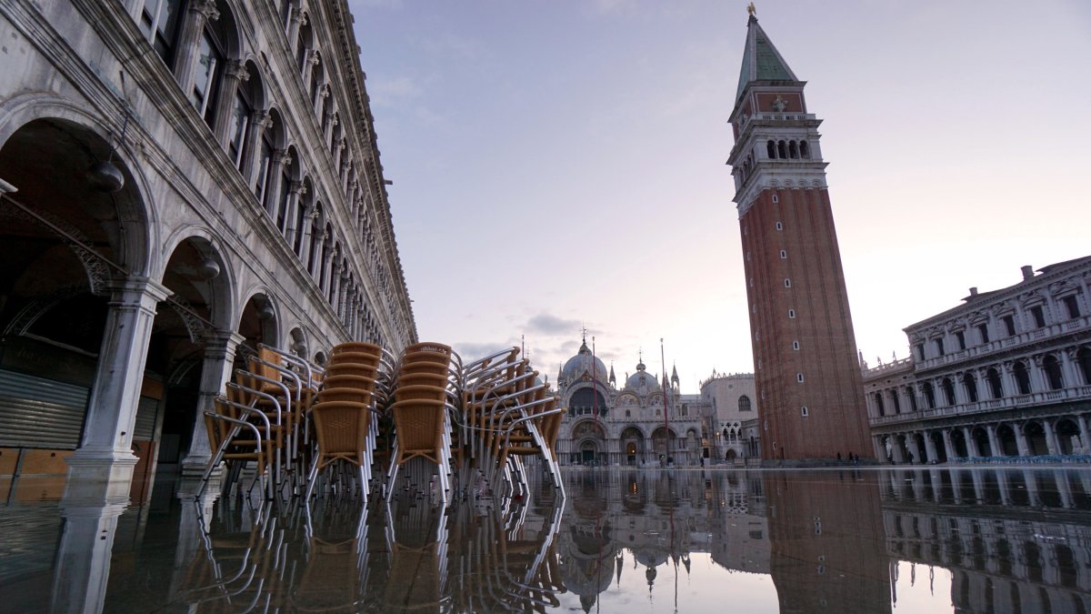 Venecia. La Plaza de San Marcos, en una inundación reciente.