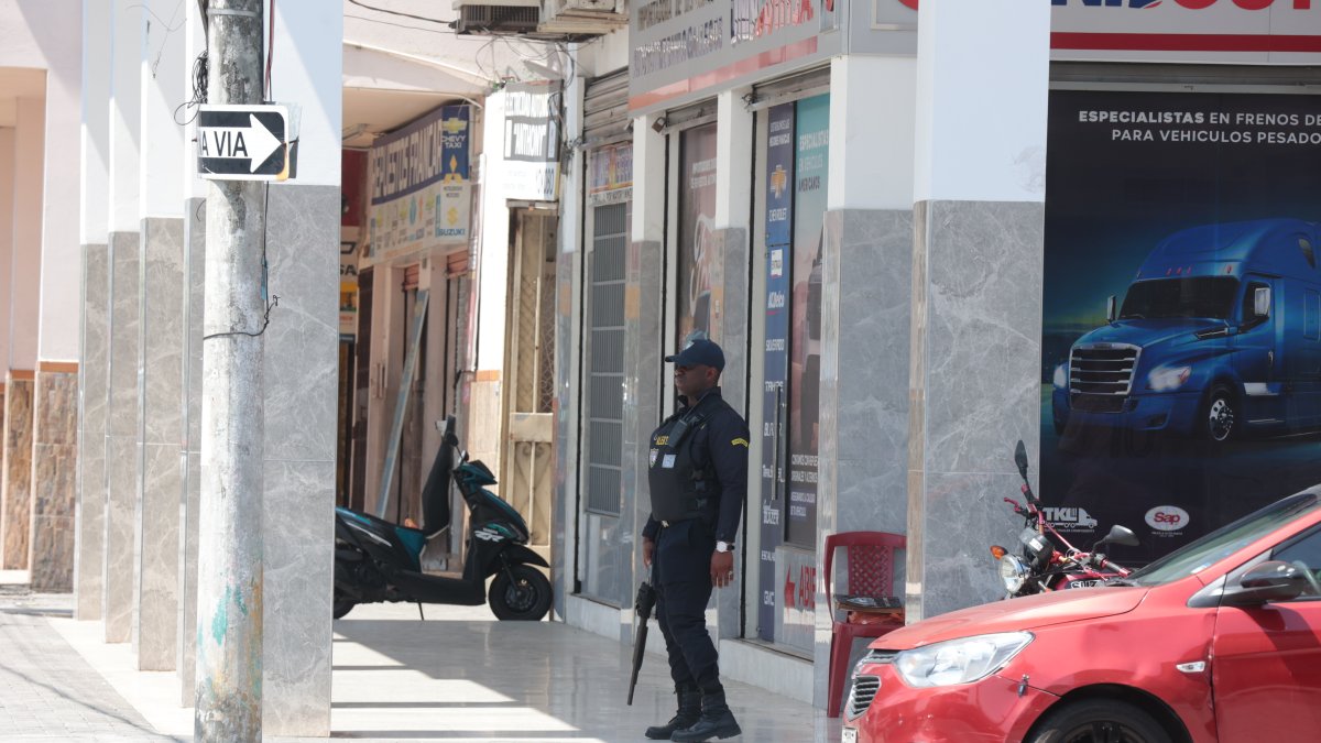 Resguardo. Con la presencia de guardias de seguridad, propietarios de negocios intentan repeler a los delincuentes que acechan a esta zona.