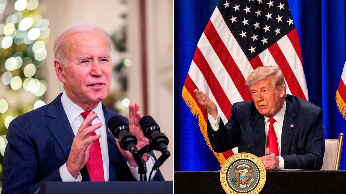Combo de dos fotografías de archivo donde aparece el presidente de Estados Unidos, Joe Biden (i), y el expresidente, Donald J. Trump (d).