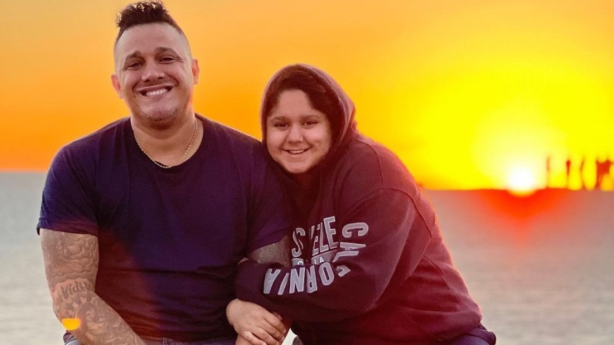 Carlos José con Gabriela, su hija.