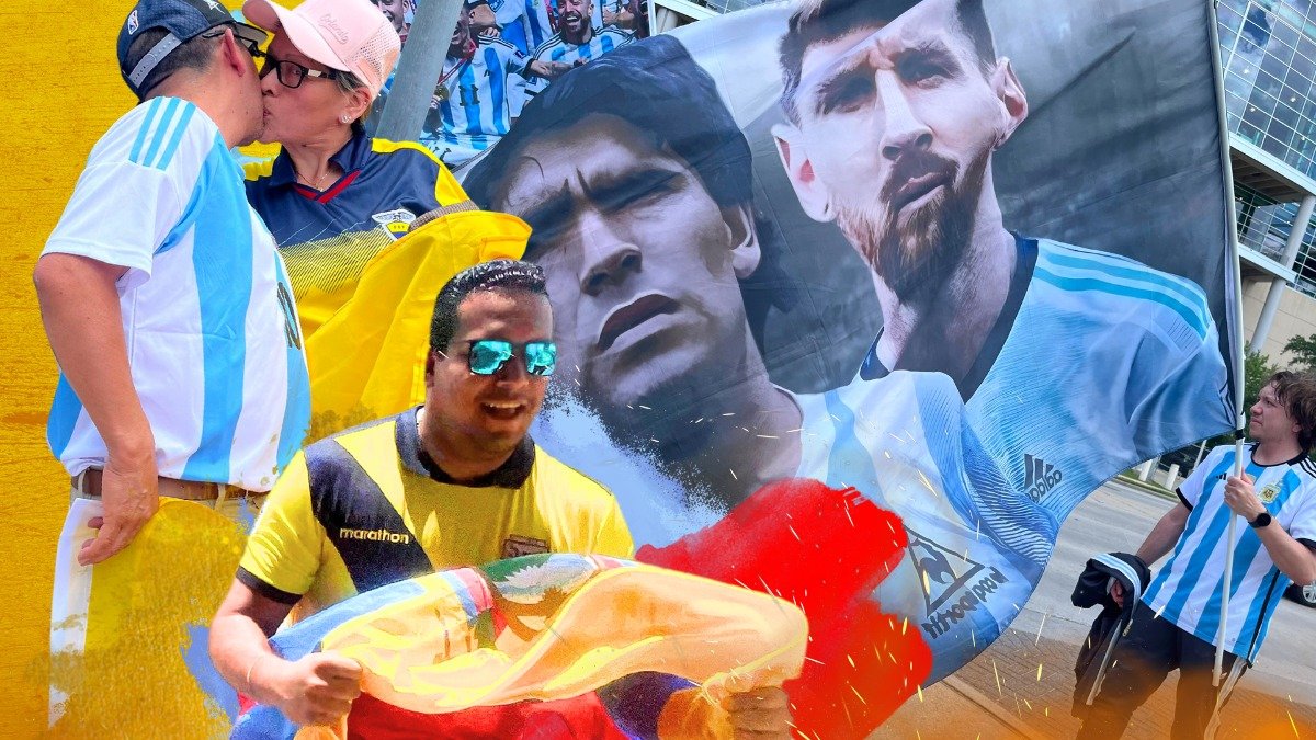 Los hinchas de ambos equipos han arribado al estadio para apoyar a su selección, a la espera de que avancen a la semifinal de la Copa América