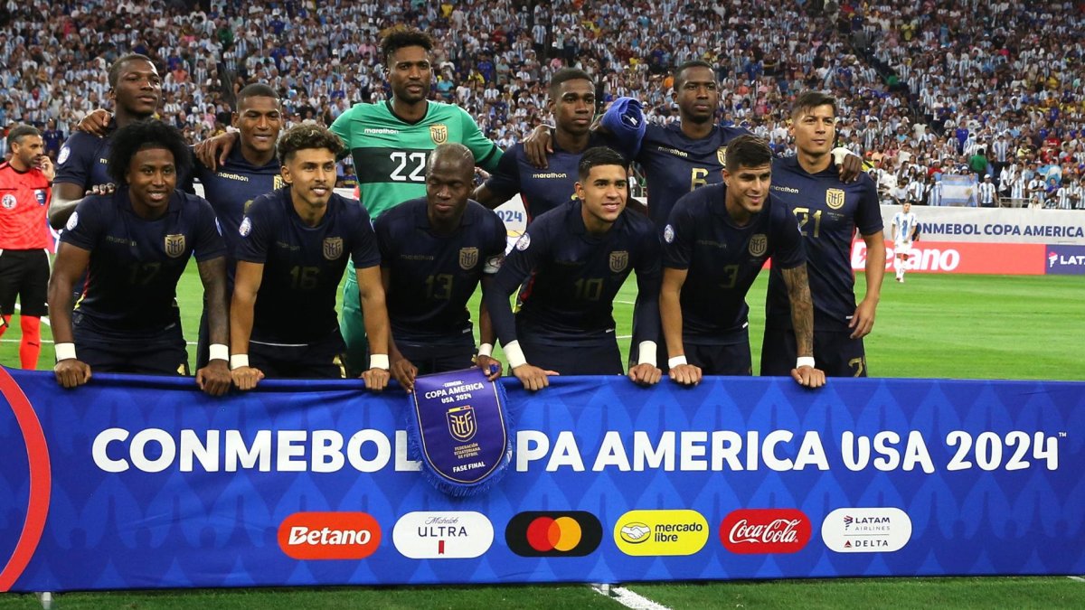La Selección Ecuatoriana de Fútbol antes del partido frente a Argentina por los cuartos de final de la Copa América Estados Unidos 2024.