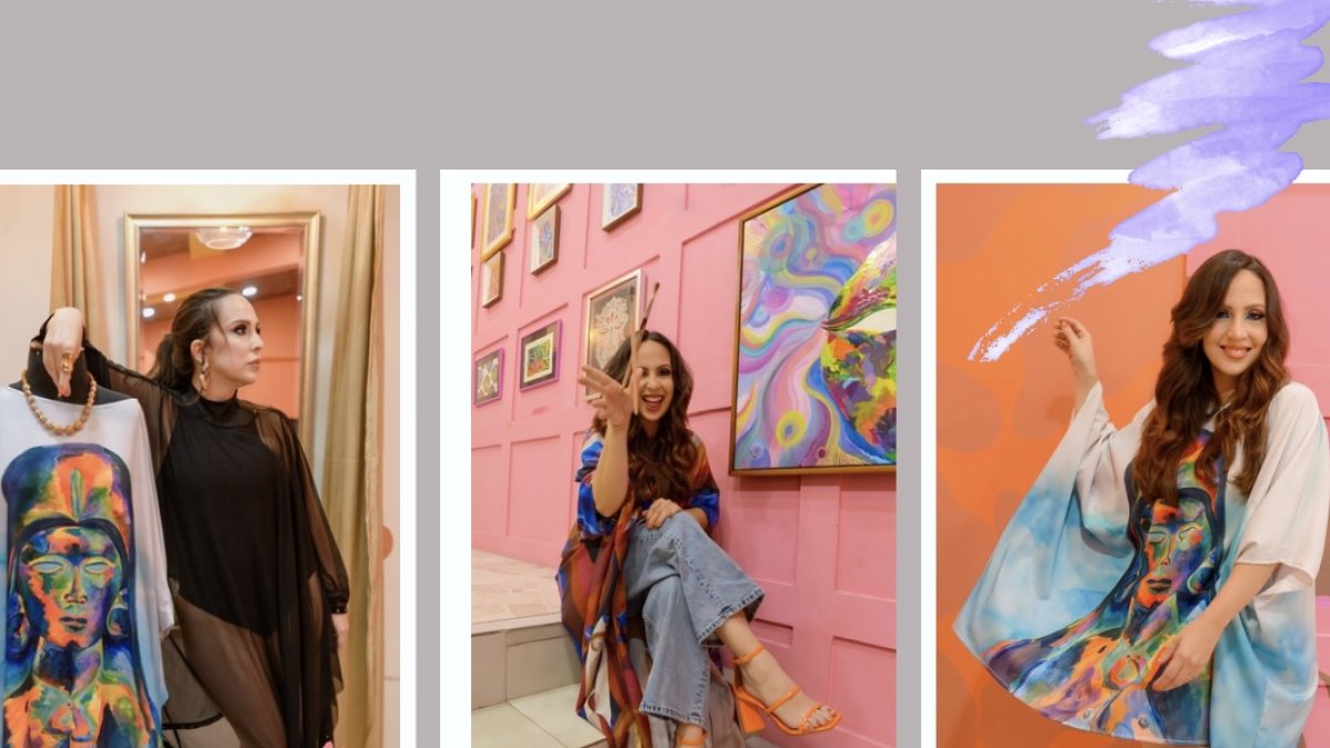 La feminidad es el eje de sus obras en cuadros, cerámicas, postales y moda.