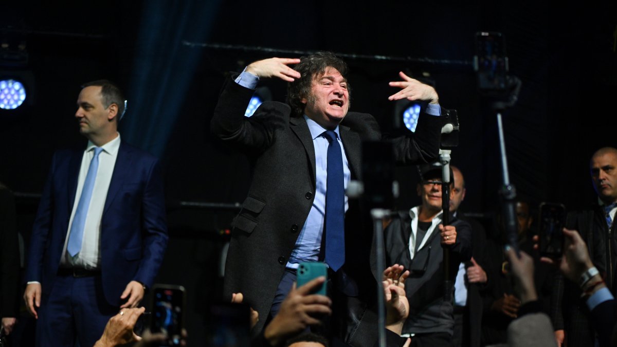 El presidente Javier Milei, en la conferencia del Conservative Political Action Conference (CPAC), este domingo en Balneário Camboriú (Santa Catarina, Brasil).