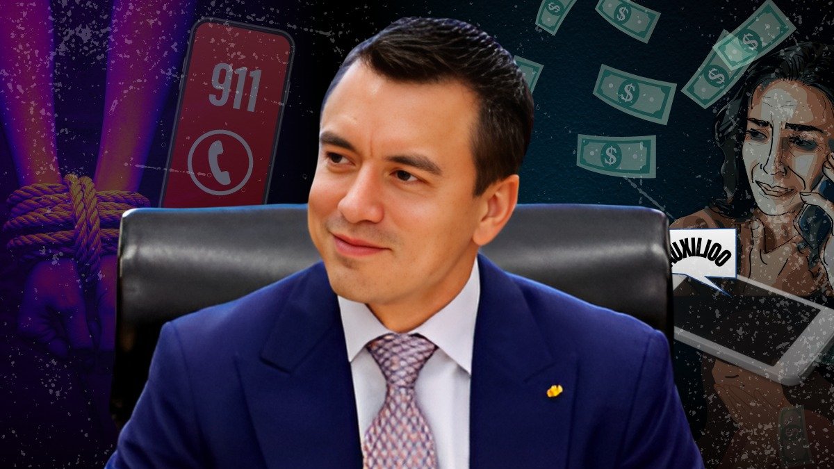 En lo que va de 2024 se registran 1.095 llamadas de auxilio por secuestro, tres veces más que en 2023. Sin embargo Noboa dice que han disminuido.