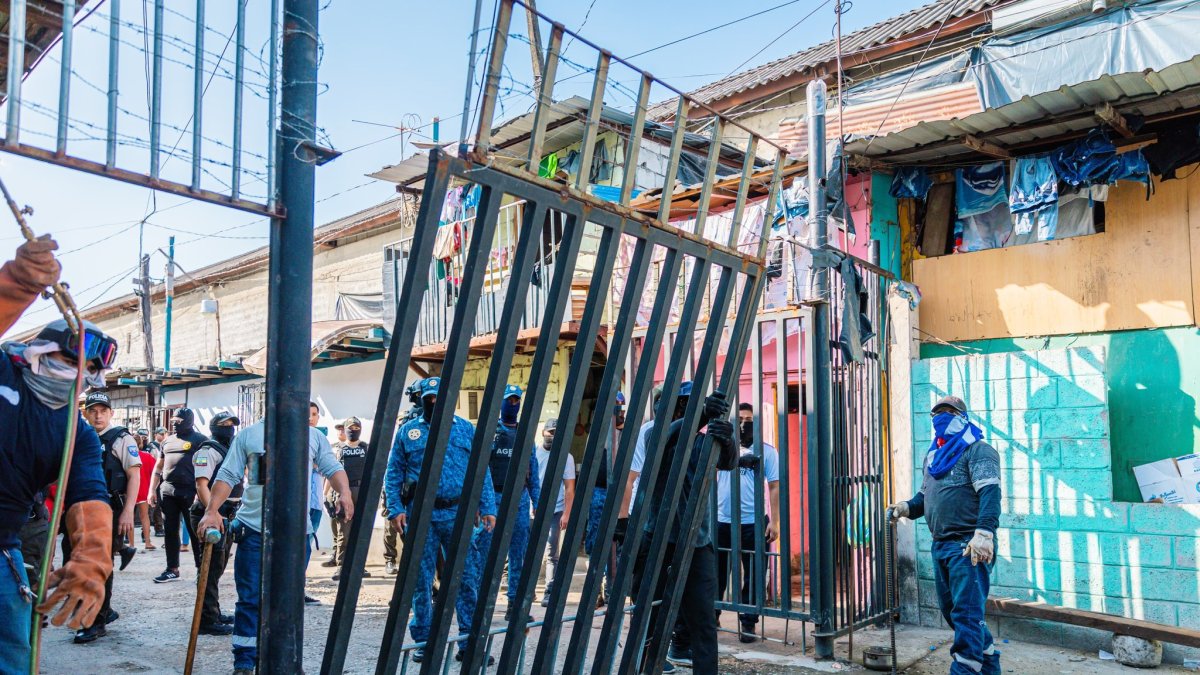 Hasta rejas se retiraron en el operativo.