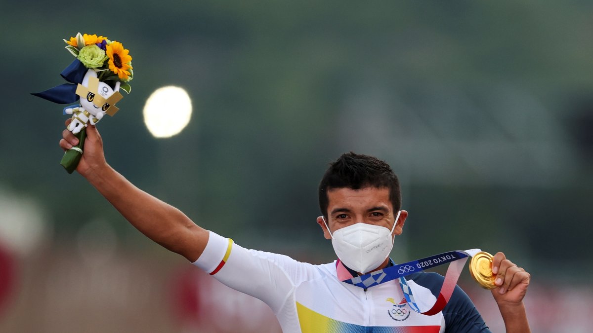 El ciclista Richard Carapaz ganó la medalla de oro en Toko 2020+1.