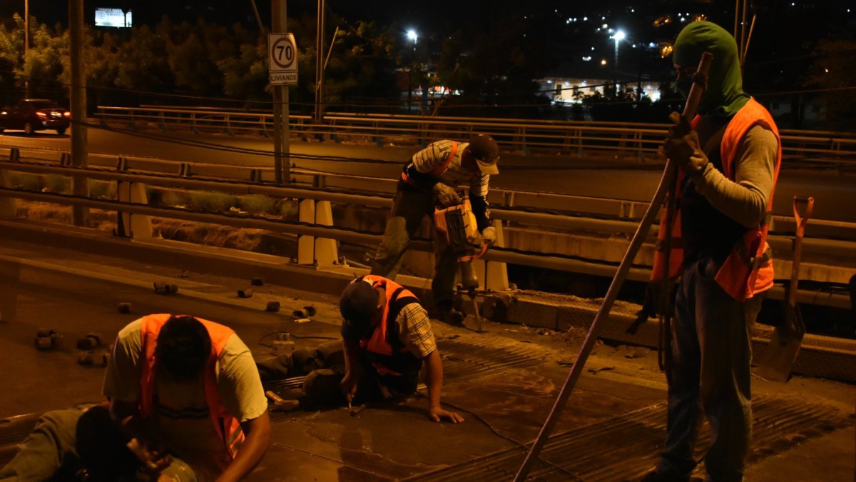 Días atrás en el Puente de la Unidad Nacional se realizaron ya trabajos similares.