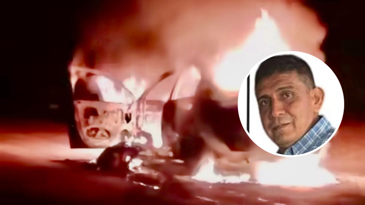 El exuniformado fue hallado calcinado dentro del vehículo